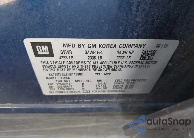 KL79MVSL2NB143802: 44542161