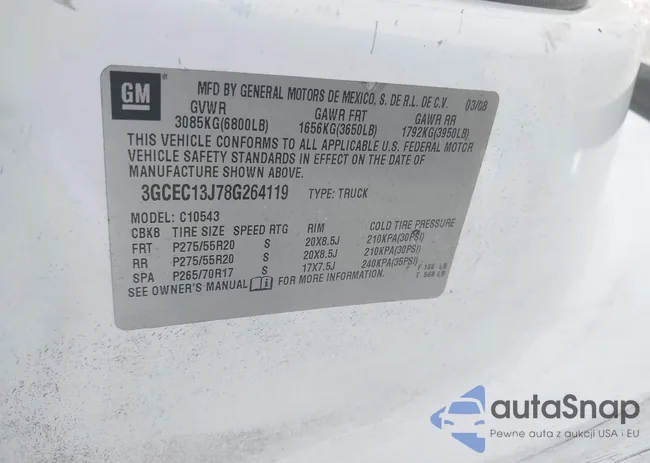 3GCEC13J78G264119: 44542578