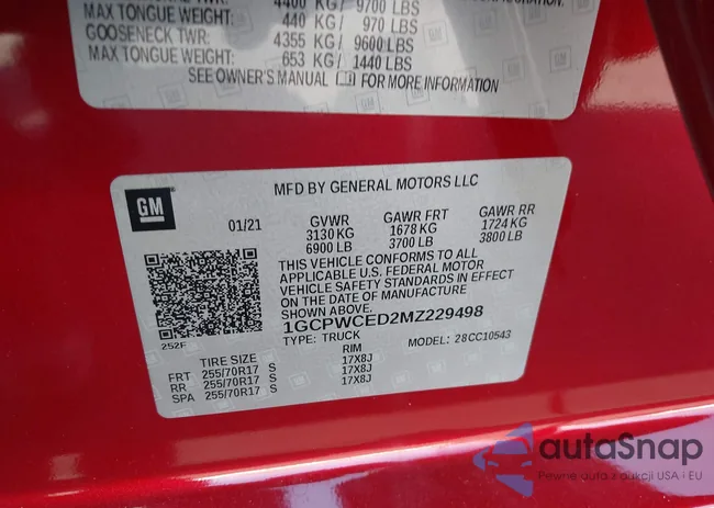 1GCPWCED2MZ229498: 44542750