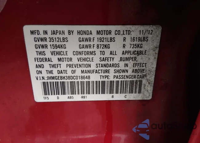 JHMGE8H38DC018648: 44542846