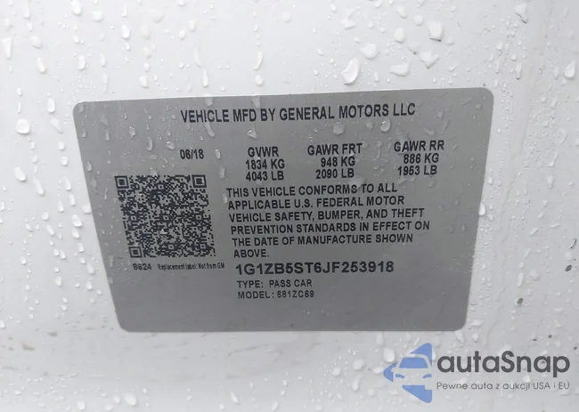 1G1ZB5ST6JF253918: 44542891