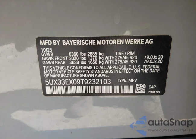 5UX33EX09T9232103: 44542223