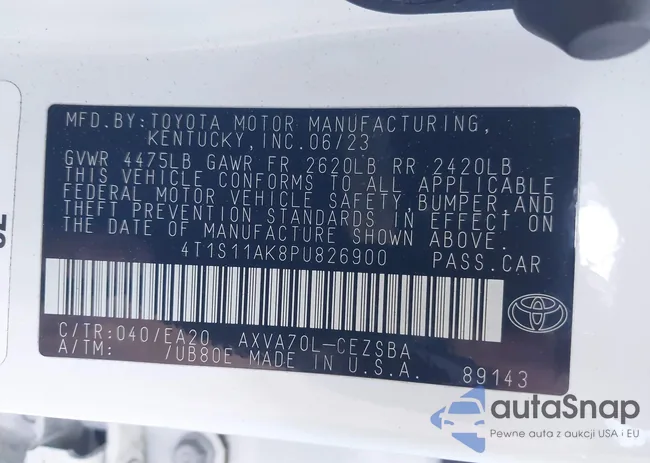 4T1S11AK8PU826900: 44542522