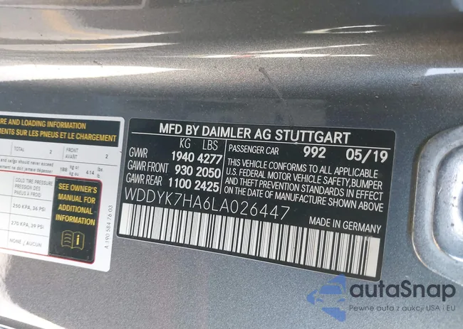 WDDYK7HA6LA026447: 44543667