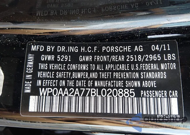 WP0AA2A77BL020885: 44543668