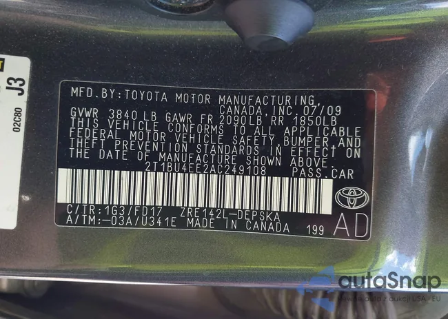 2T1BU4EE2AC249108: 44543695