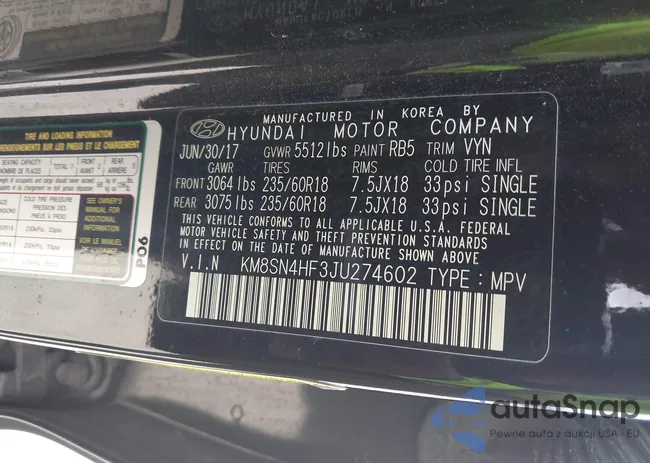 KM8SN4HF3JU274602: 44543742