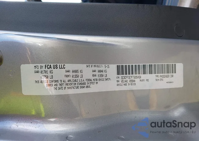 3C3CFFGE7FT695450: 44543848