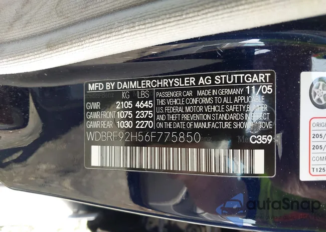 WDBRF92H56F775850: 44543879