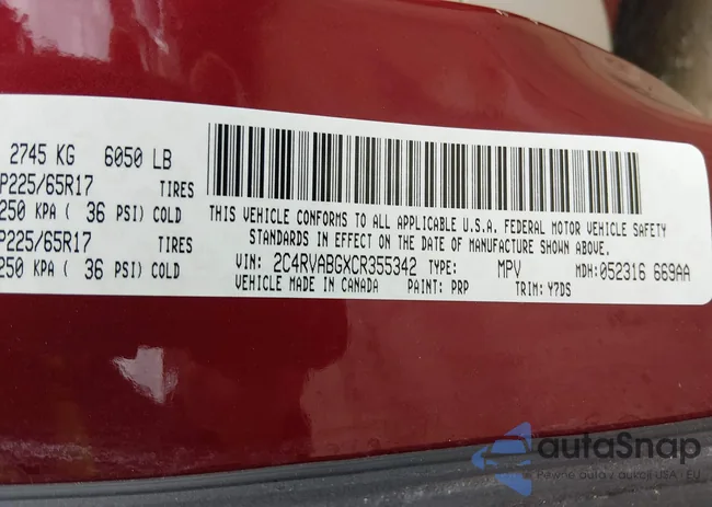 2C4RVABGXCR355342: 44543971