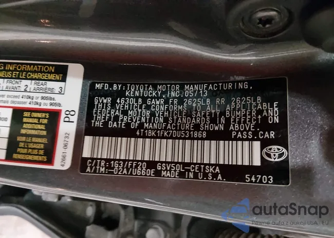 4T1BK1FK7DU531868: 44543199