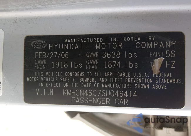 KMHCN46C76U046414: 44543205