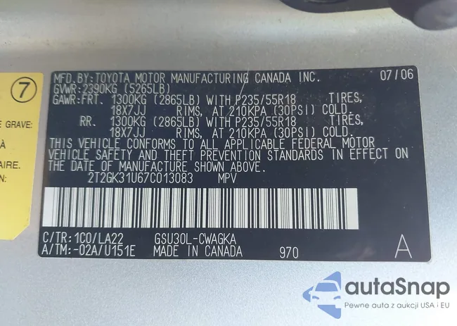 2T2GK31U67C013083: 44543298