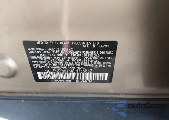 JF2SH61649H735832: 44543326