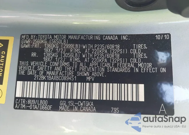 2T2BK1BAXBC089451: 44543471