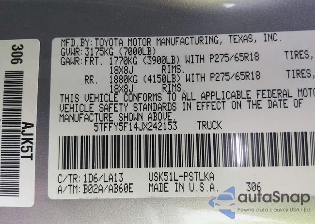 5TFFY5F14JX242153: 44543554