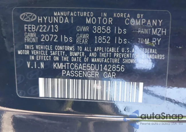 KMHTC6AE5DU142856: 44543569