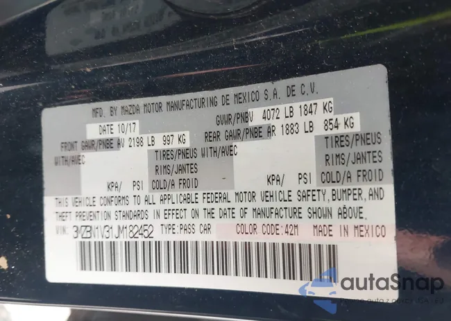 3MZBN1V31JM182452: 44544805