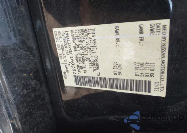 1N4AL3APXEC160262: 44544334