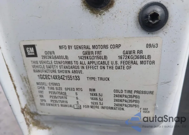 1GCEC14X84Z155133: 44544520