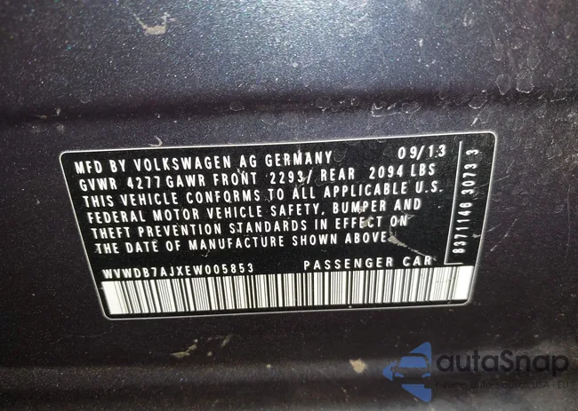 WVWDB7AJXEW005853: 44545767