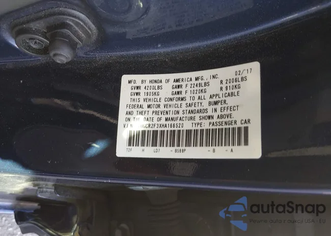 1HGCR2F3XHA166520: 44545858