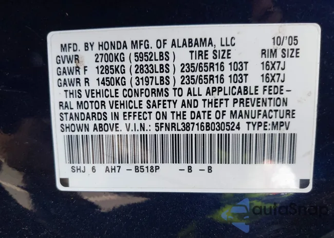 5FNRL38716B030524: 44545928