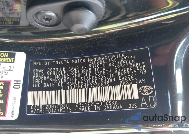 2T1BURHE1FC260679: 44545979