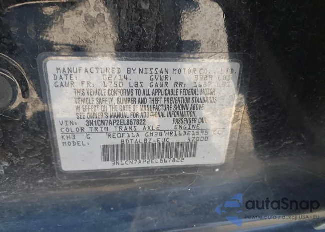 3N1CN7AP2EL867822: 44546072