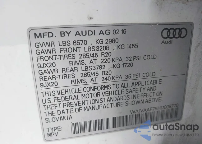 WA1VAAF75HD008770: 44546623