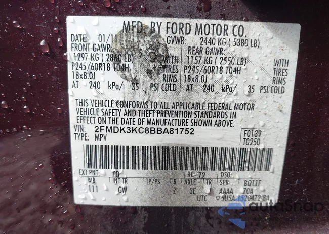 2FMDK3KC8BBA81752: 44546651