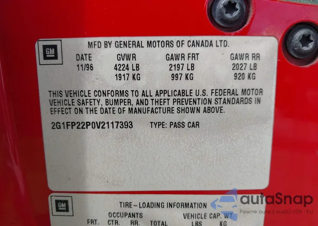 2G1FP22P0V2117393: 44546654