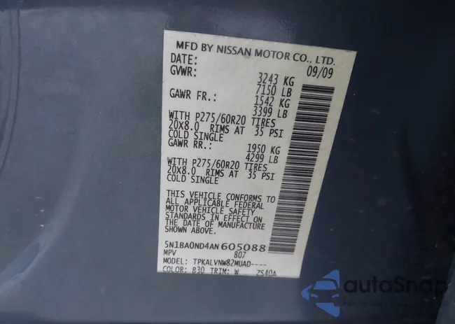 5N1BA0ND4AN605088: 44546767