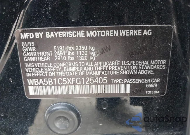 WBA5B1C5XFG125405: 44546867