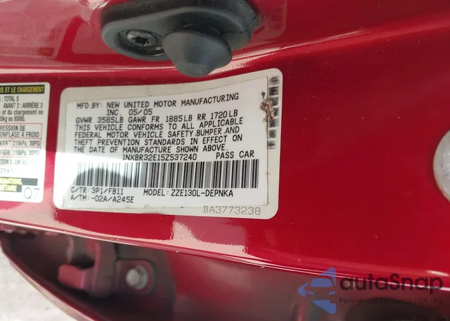 1NXBR32E15Z537240: 44547040