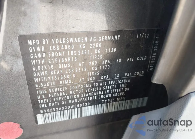 WVGBV3AX2DW569230: 44547043