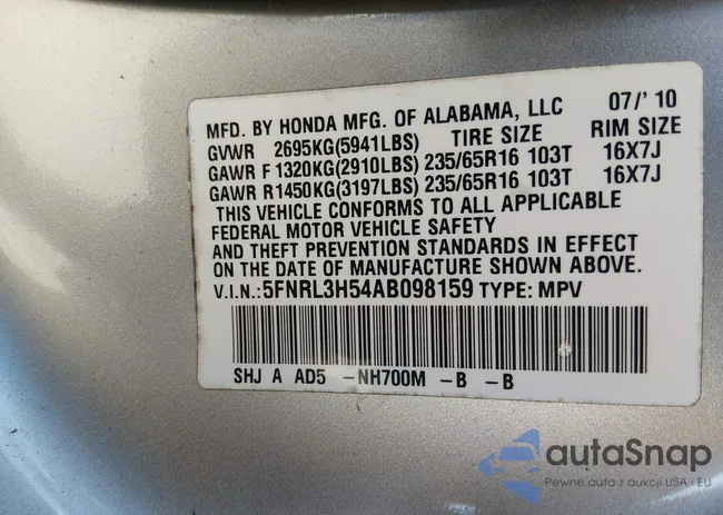 5FNRL3H54AB098159: 44547104