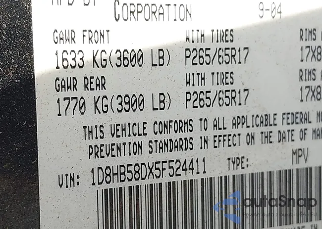 1D8HB58DX5F524411: 44546426