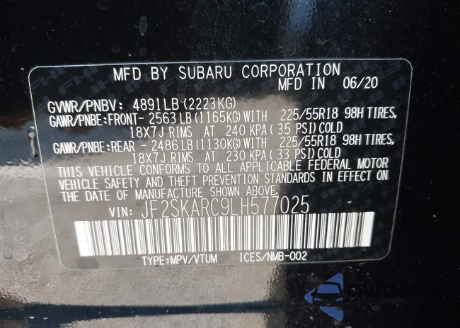 JF2SKARC9LH577025: 44546502