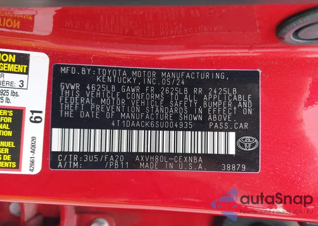 4T1DAACK6SU004935: 44547217