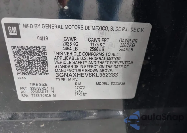 3GNAXHEV8KL362383: 44547258