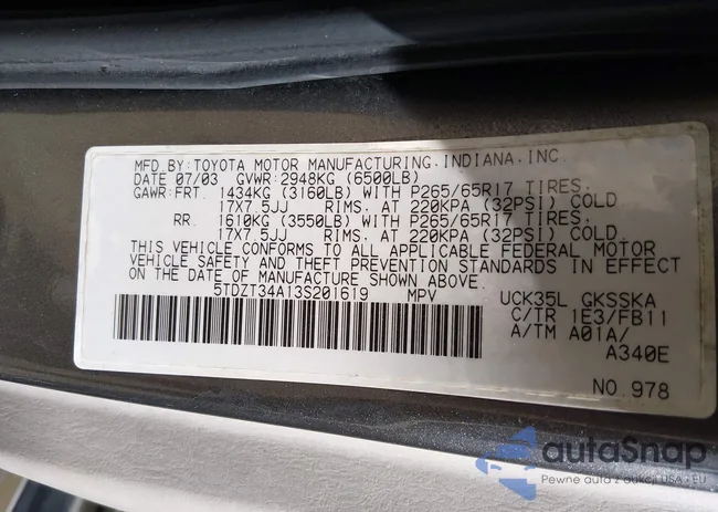 5TDZT34A13S201619: 44548749