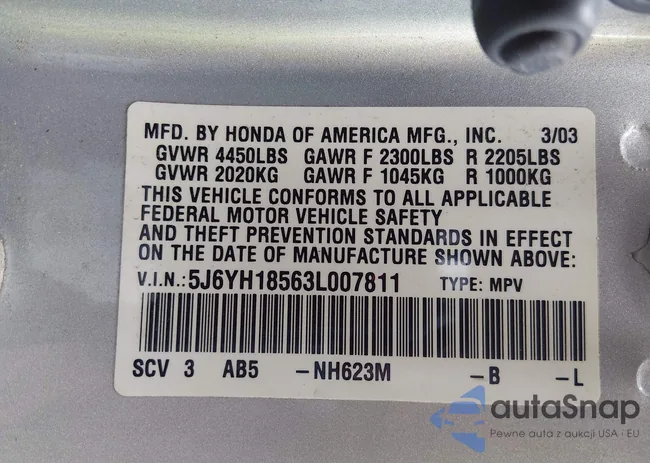 5J6YH18563L007811: 44548883