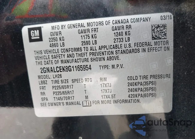 2GNALCEK8G1165954: 44548234