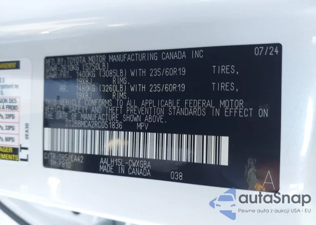 2T2BBMCA2RC051836: 44548244