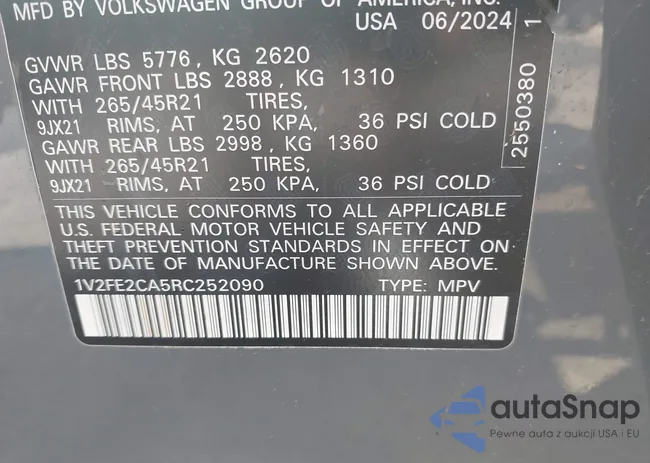 1V2FE2CA5RC252090: 44548276