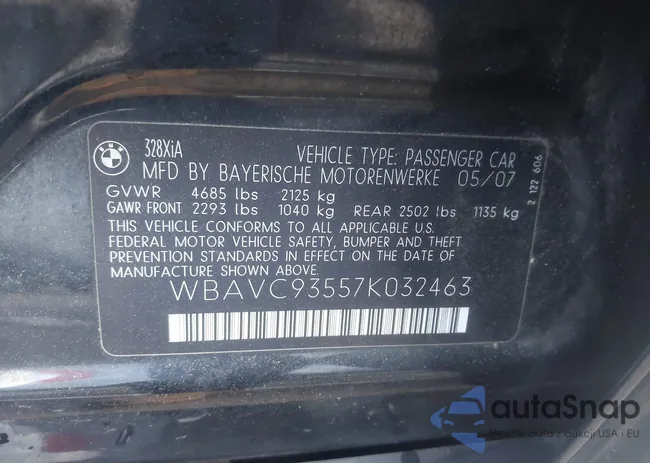 WBAVC93557K032463: 44548283