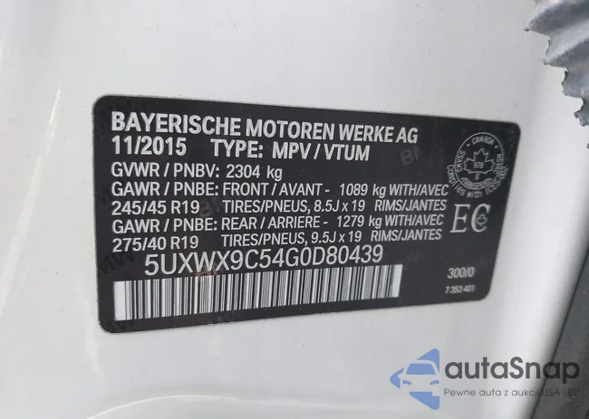 5UXWX9C54G0D80439: 44548521