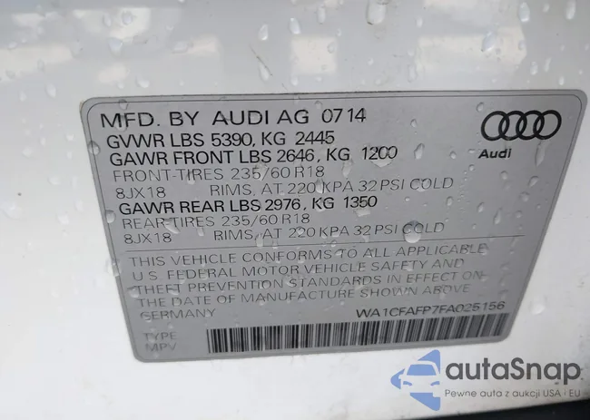 WA1CFAFP7FA025156: 44549982