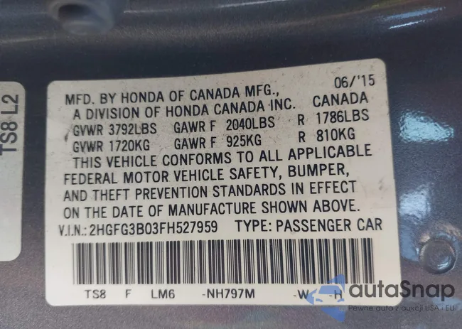 2HGFG3B03FH527959: 44550000